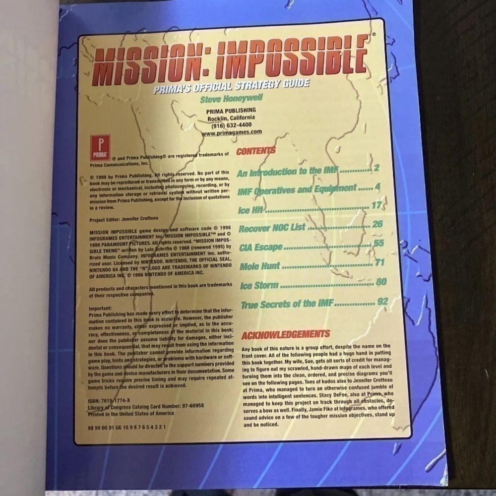 Nintendo 64 mission impossible (Primas Official Strategy Guide)​ - Picture 4 of 4